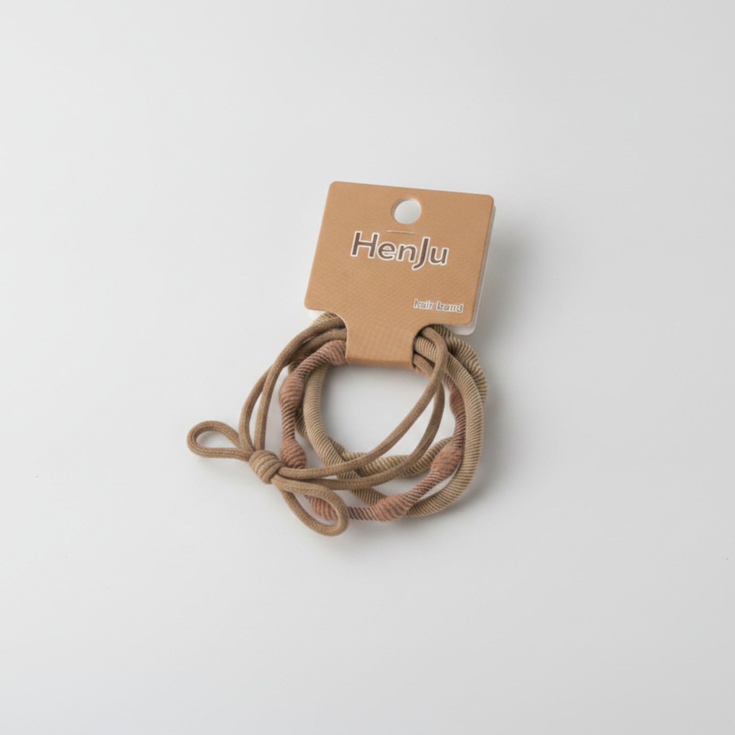 Textured Rope Hair Ties Brown Set