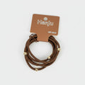 Brown Hair Ties With Gold Beaded Accents