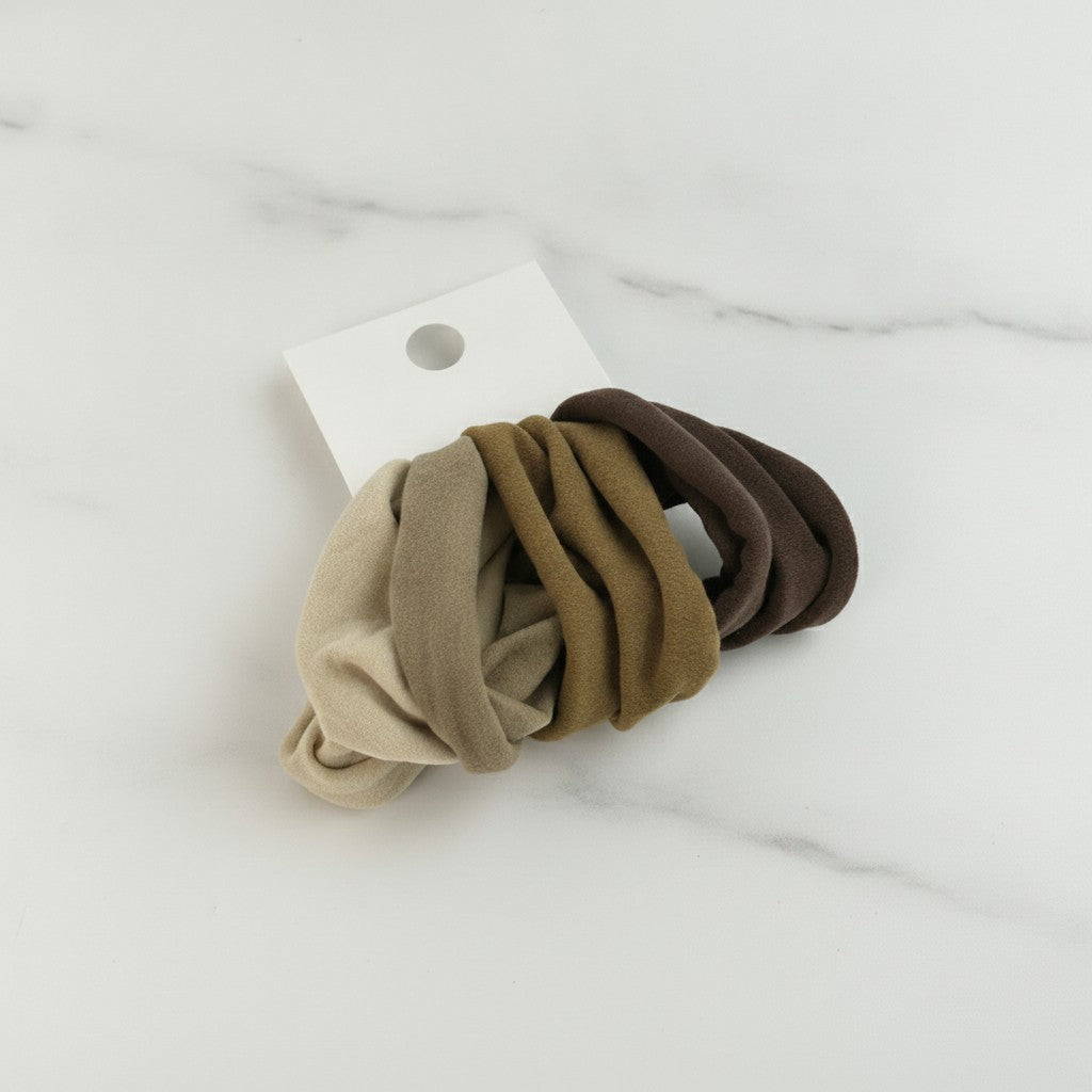 Neutral Tone Hair Scrunchie Set Pack – hair accessories (view 2)