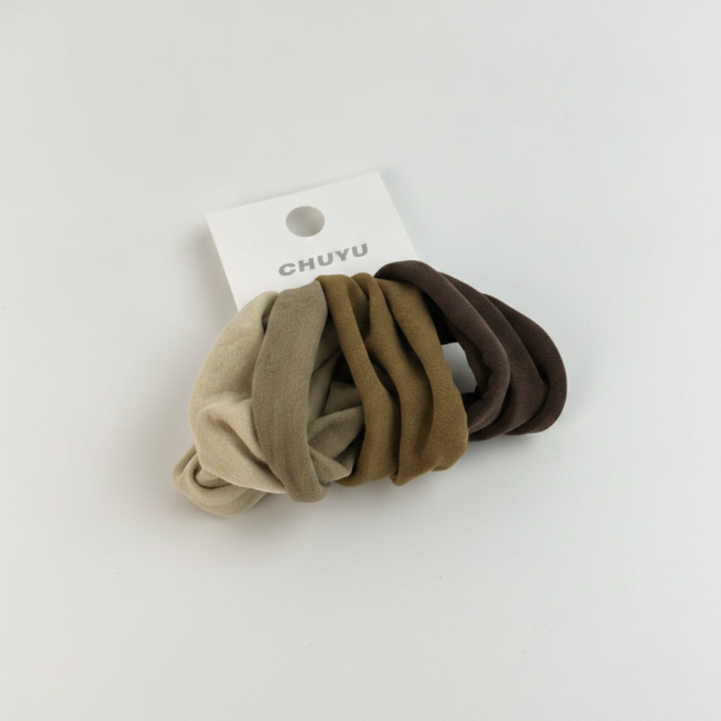 Neutral Tone Hair Scrunchie Set Pack – hair accessories (view 1)