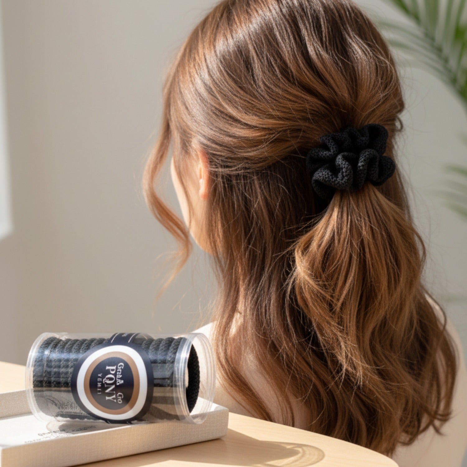Black Textured Hair Tie Multi-Pack Bundle