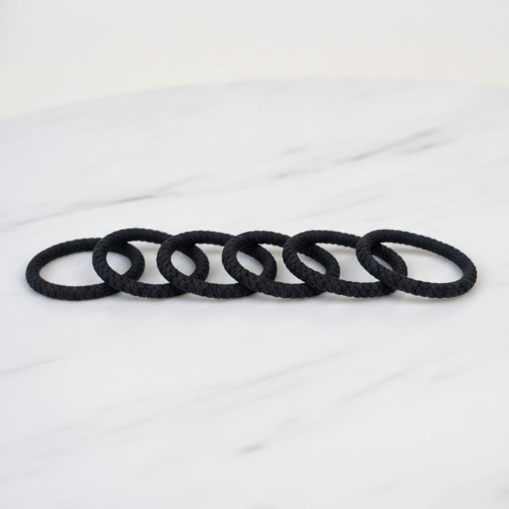 Black Textured Hair Tie Multi-Pack Bundle – hair accessories (view 2)