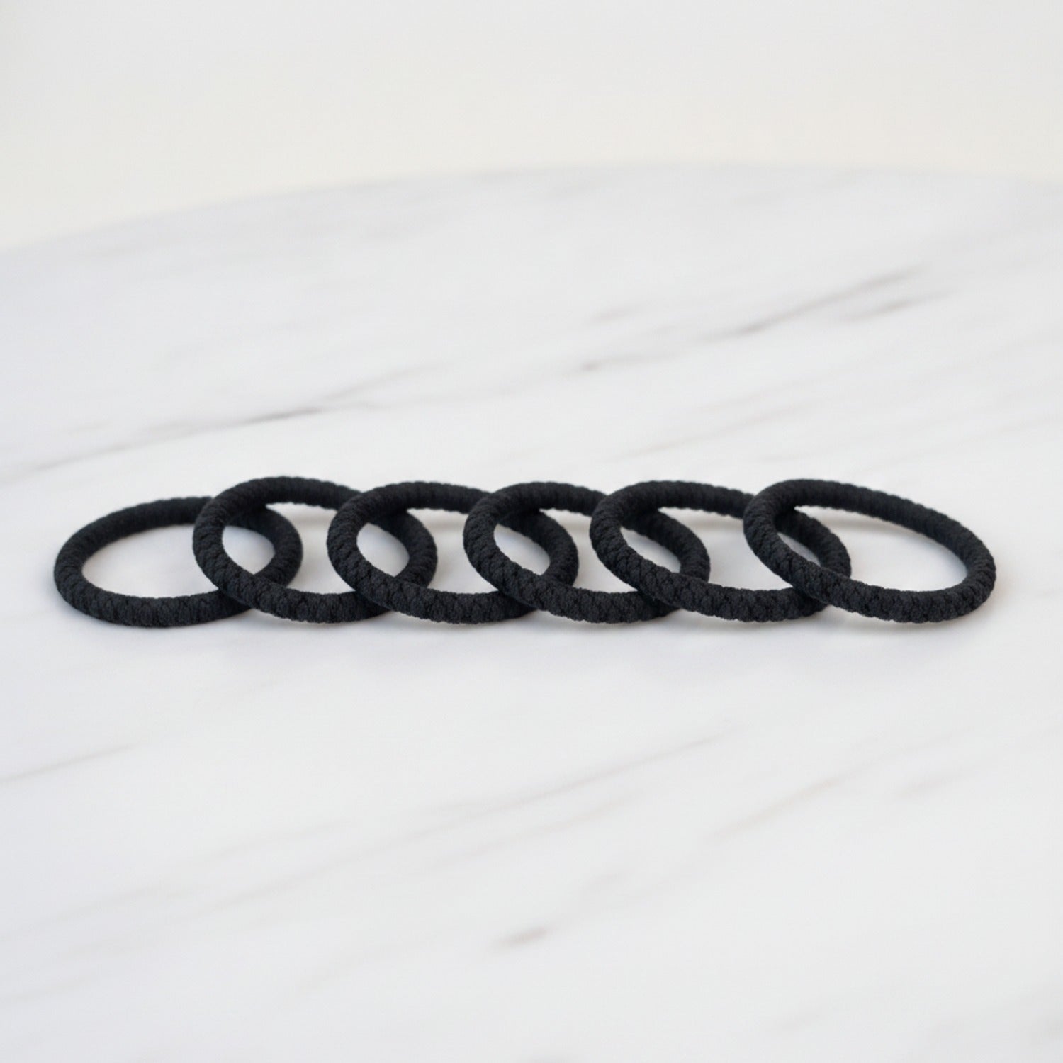 Black Textured Hair Tie Multi-Pack Bundle