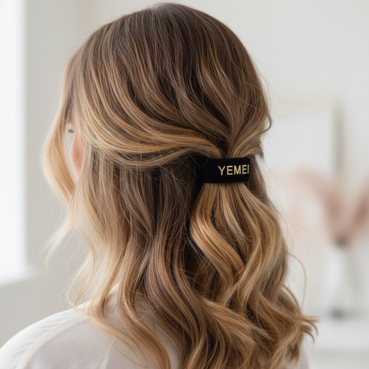 Black Silk Hair Scrunchie Simple Elegant
