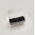 Black Spiral Coil Hair Ties Set