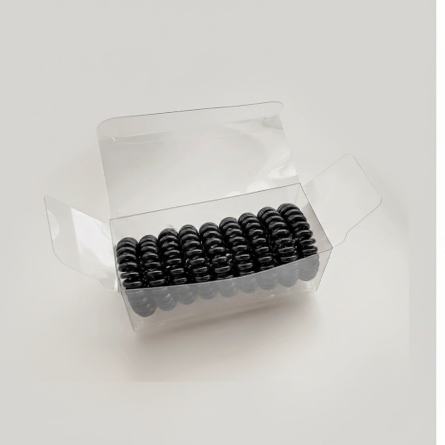 Black Spiral Coil Hair Ties Set