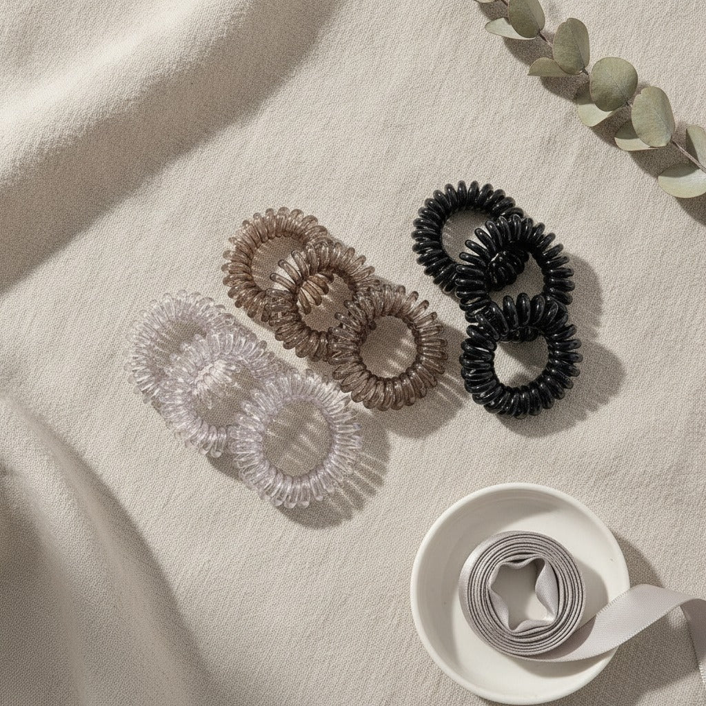 Spiral Hair Coils Ombre Brown Clear Set – hair accessories (view 2)