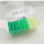 Spiral Hair Coils Ombre Green Gradient Set
