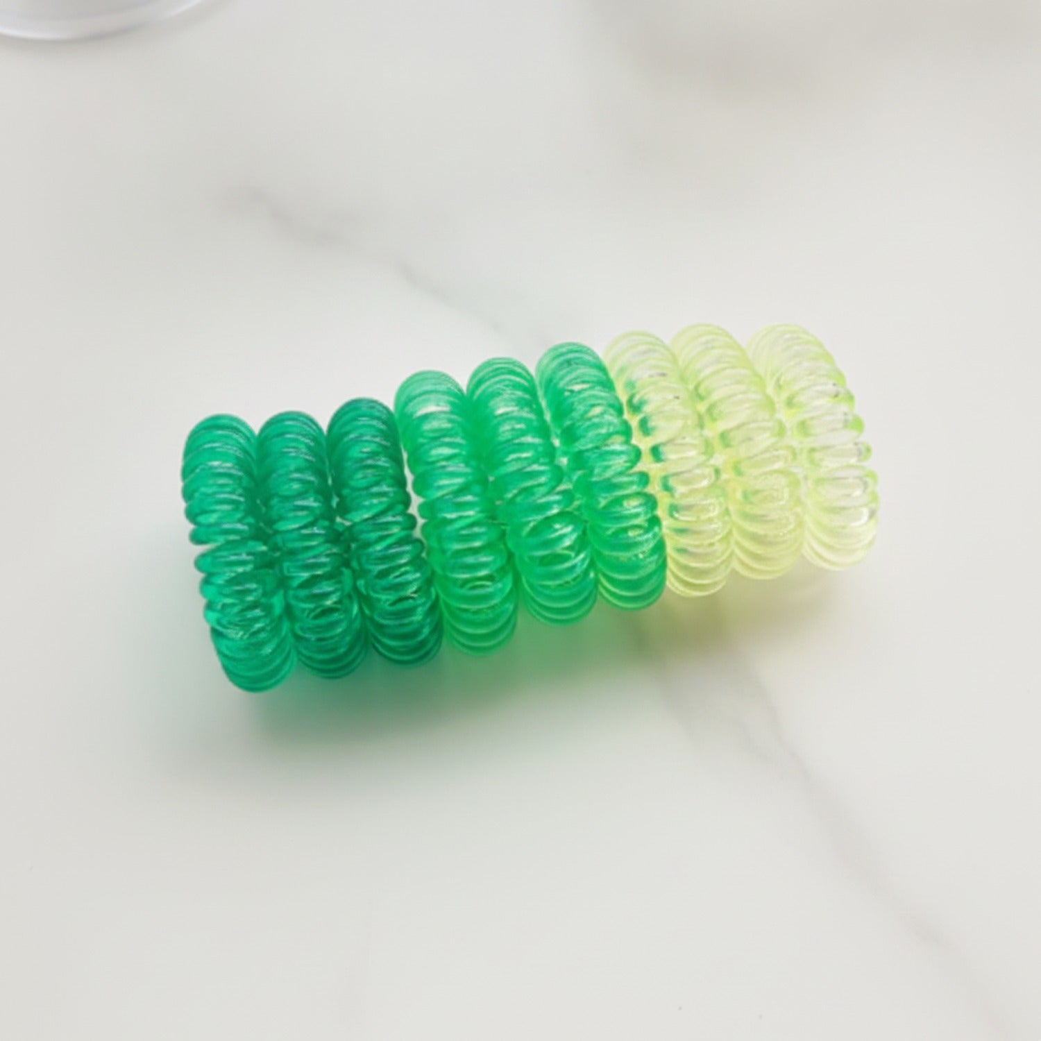 Spiral Hair Coils Ombre Green Gradient Set