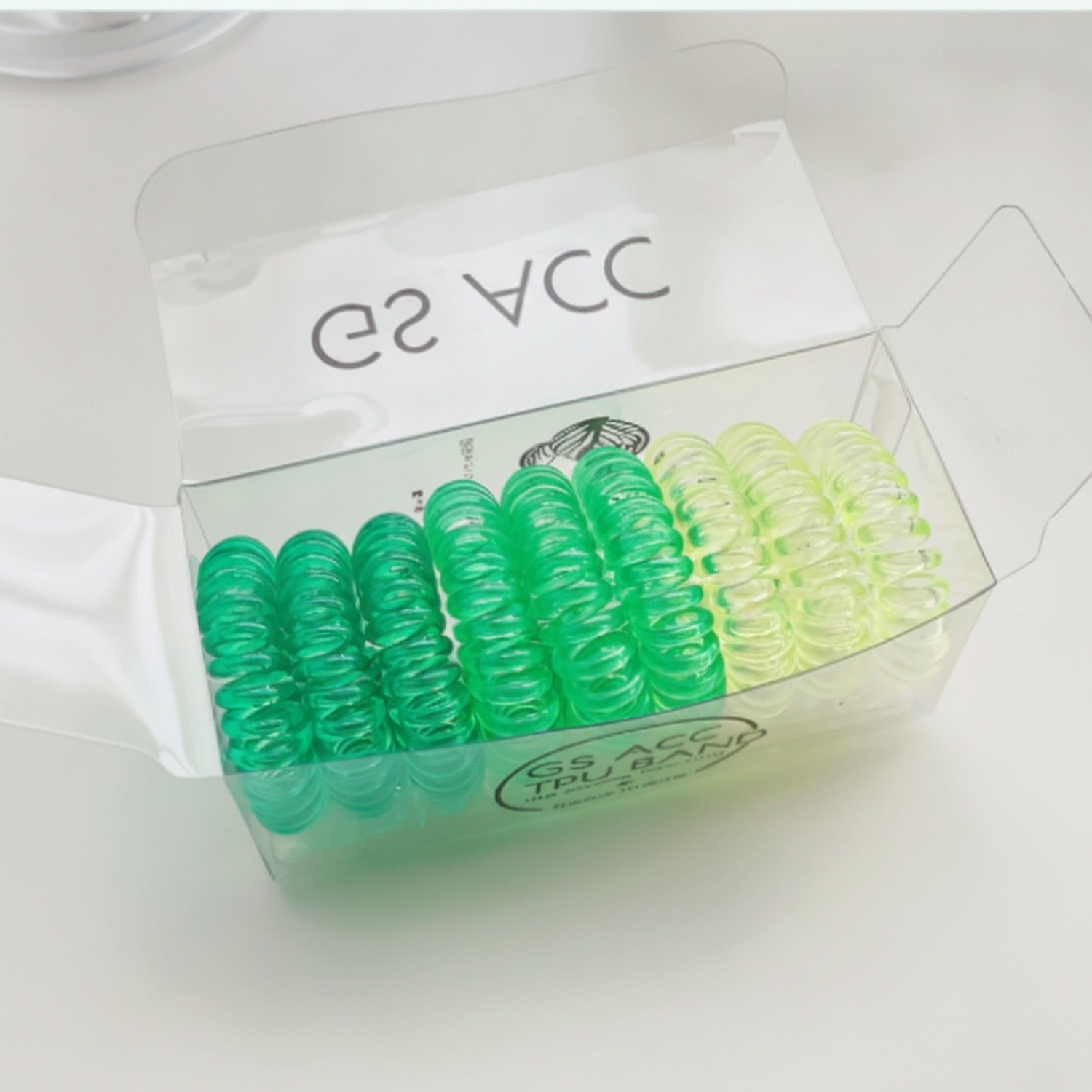 Spiral Hair Coils Ombre Green Gradient Set