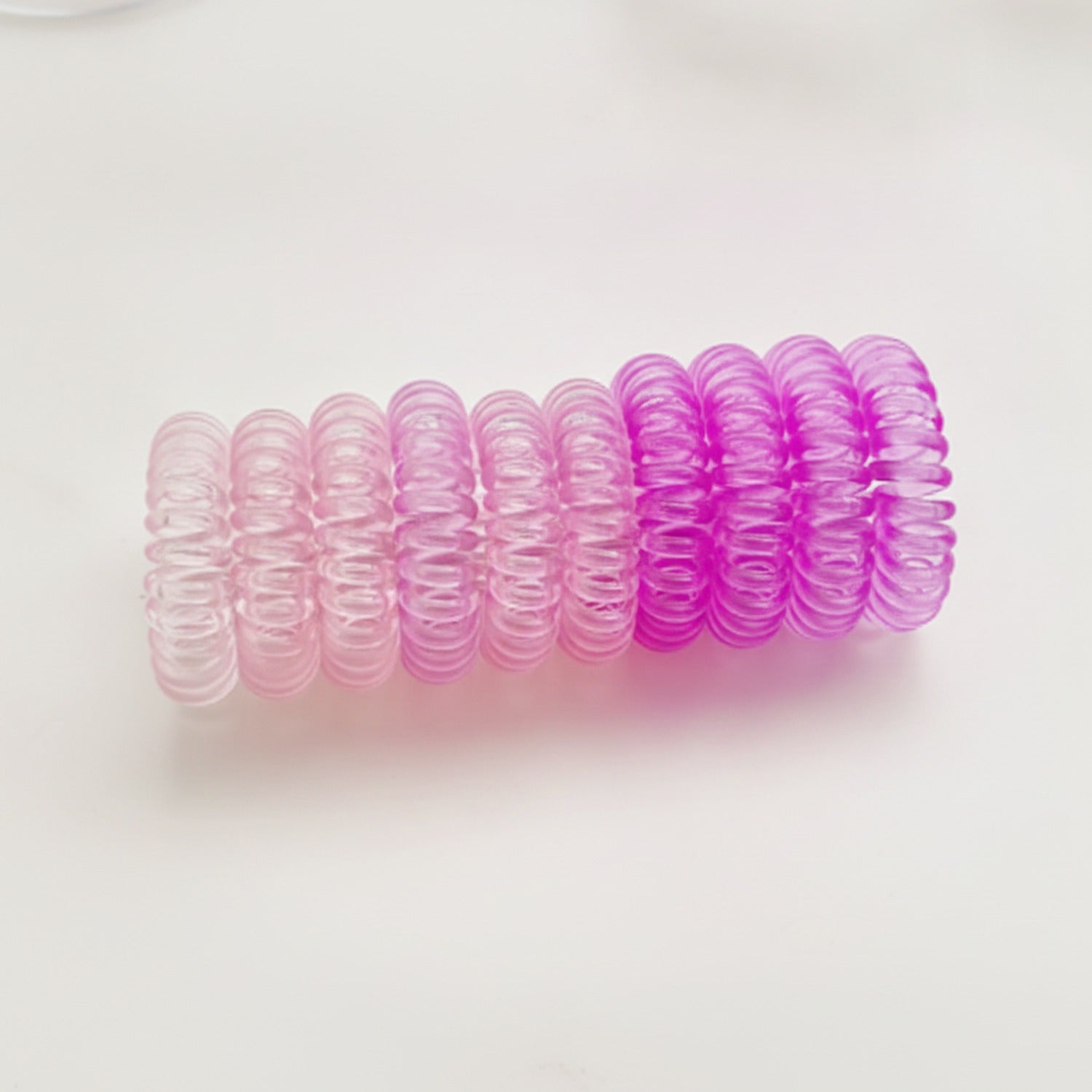 Spiral Coil Hair Ties Pink Gradient Set