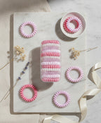 Spiral Hair Coil Set in Pink Tones – hair accessories (view 2)