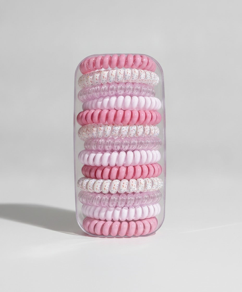 Spiral Hair Coil Set in Pink Tones – hair accessories (view 1)