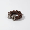 Burgundy Rhinestone Bow Scrunchie Hair Tie – hair accessories (view 1)