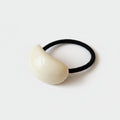 Cream Pearl Dome Hair Tie With Black Band