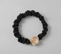 Black Scrunchie With Pearl Flower Charm – hair accessories (view 1)