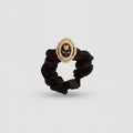Black Pearl Beaded Rose Charm Scrunchie – hair accessories (view 1)