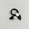 Pearl And Opal Stone Black Ribbon Hair Tie – hair accessories (view 1)