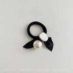 Pearl And Opal Stone Black Ribbon Hair Tie – hair accessories (view 1)