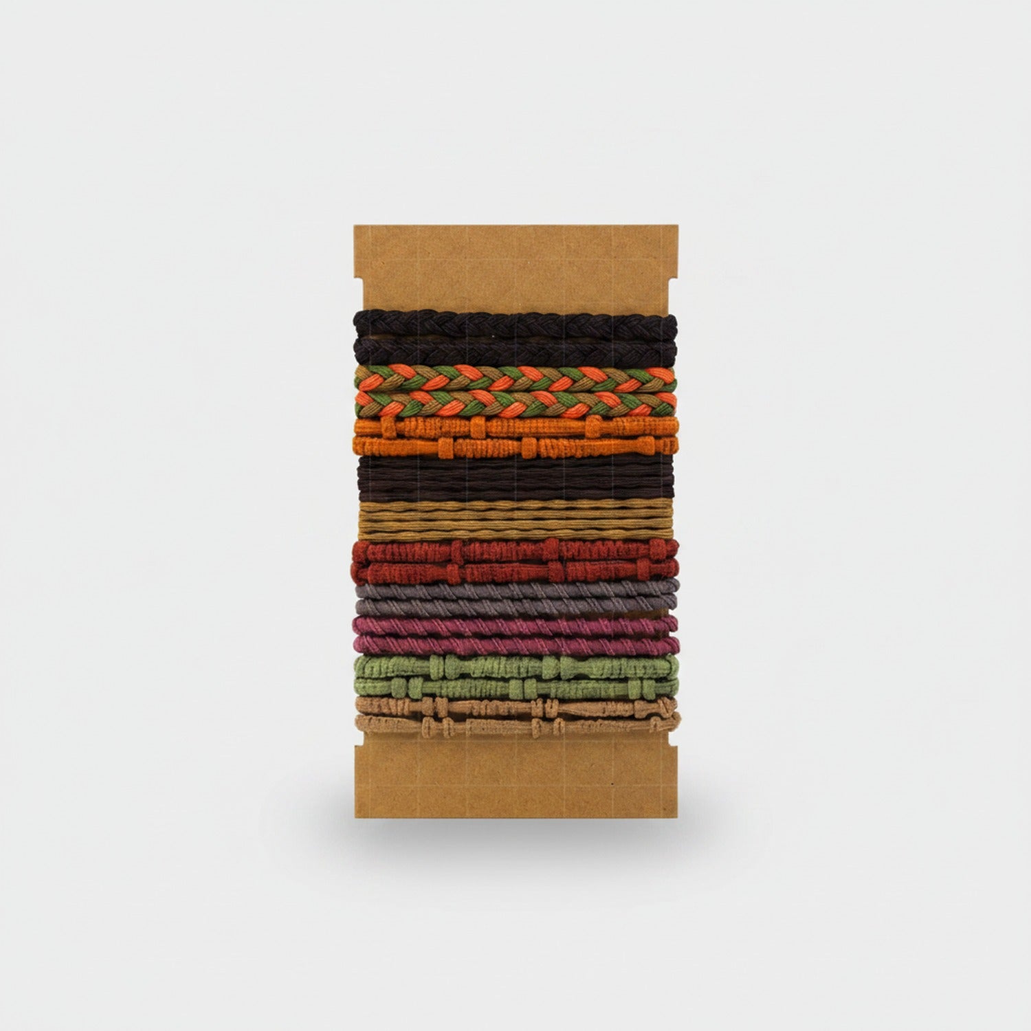 Braided Hair Ties Multi-Color Textured Set