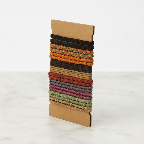 Braided Hair Ties Multi-Color Textured Set