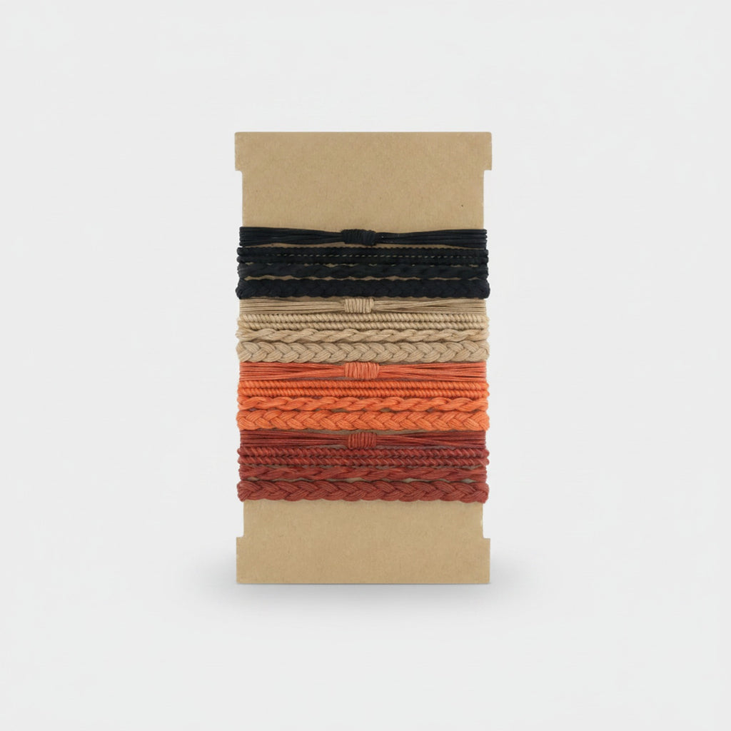Braided Hair Ties Multi-Color Set Four Pack