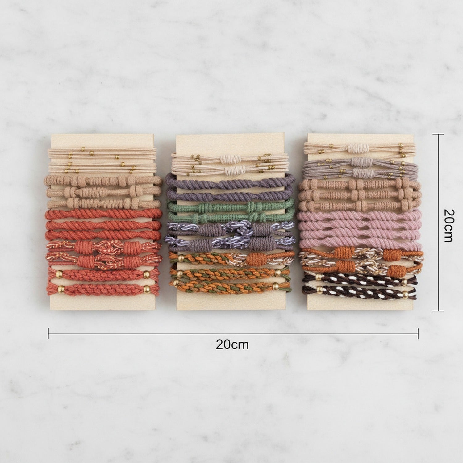 Braided Hair Ties Multi-Color Set Four Pack