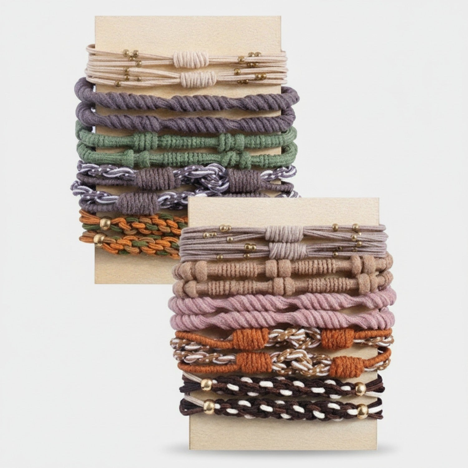 Braided Hair Ties Multi-Color Set Four Pack