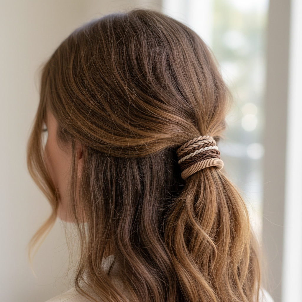 Textured Hair Ties Neutral Earth Tone Set