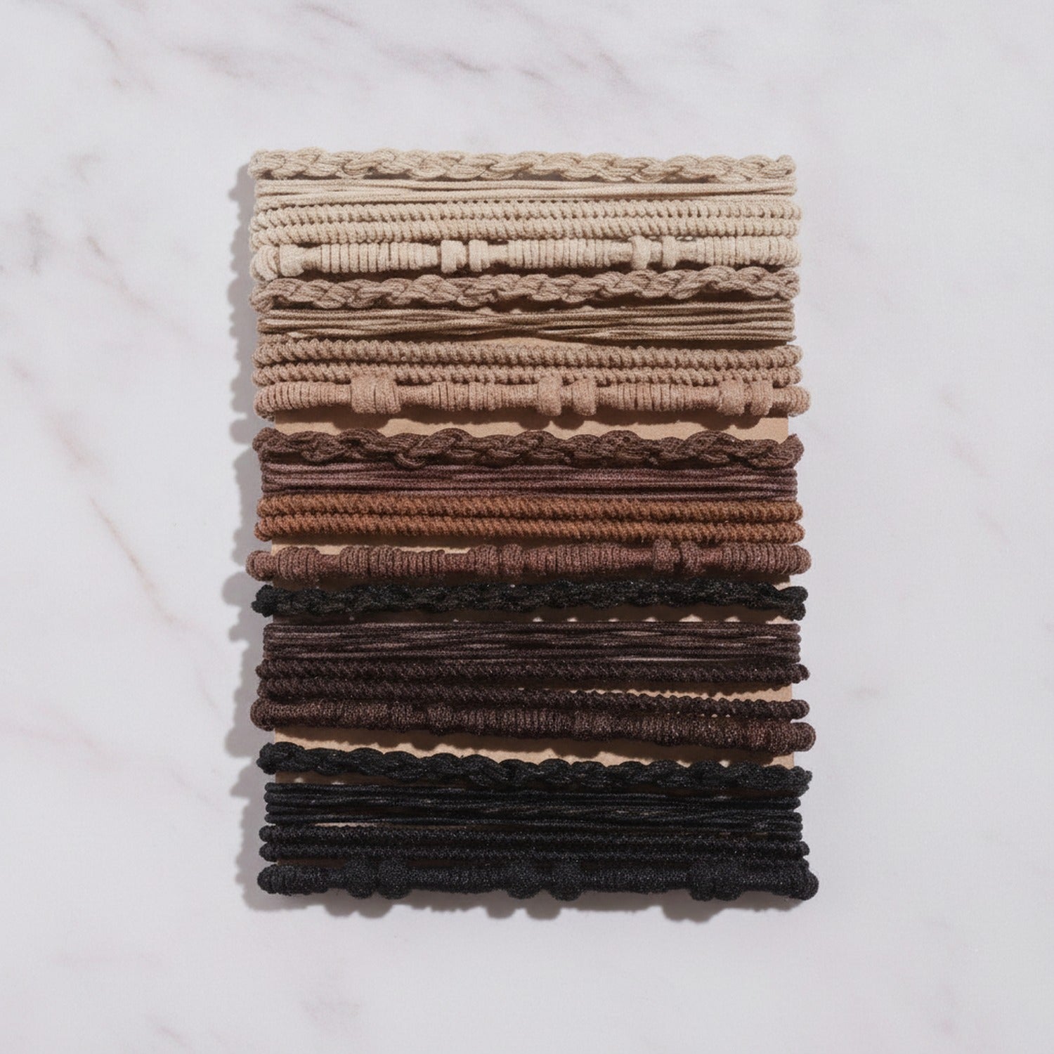 Textured Hair Ties Neutral Earth Tone Set