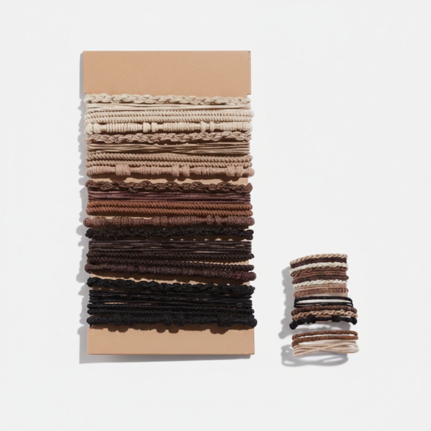 Textured Hair Ties Neutral Earth Tone Set