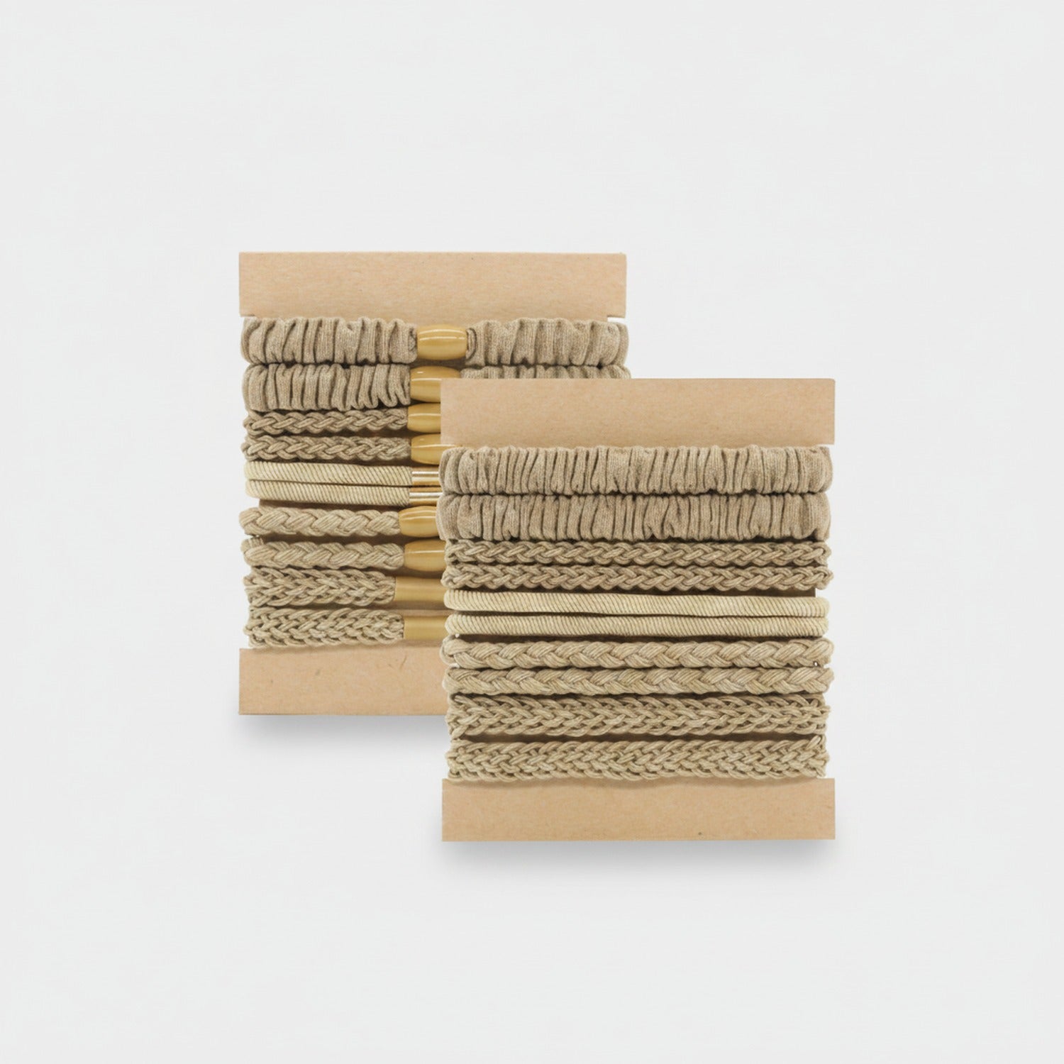 Textured Fabric Hair Ties Neutral Tone Set