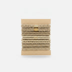 Textured Fabric Hair Ties Neutral Tone Set – hair accessories (view 1)