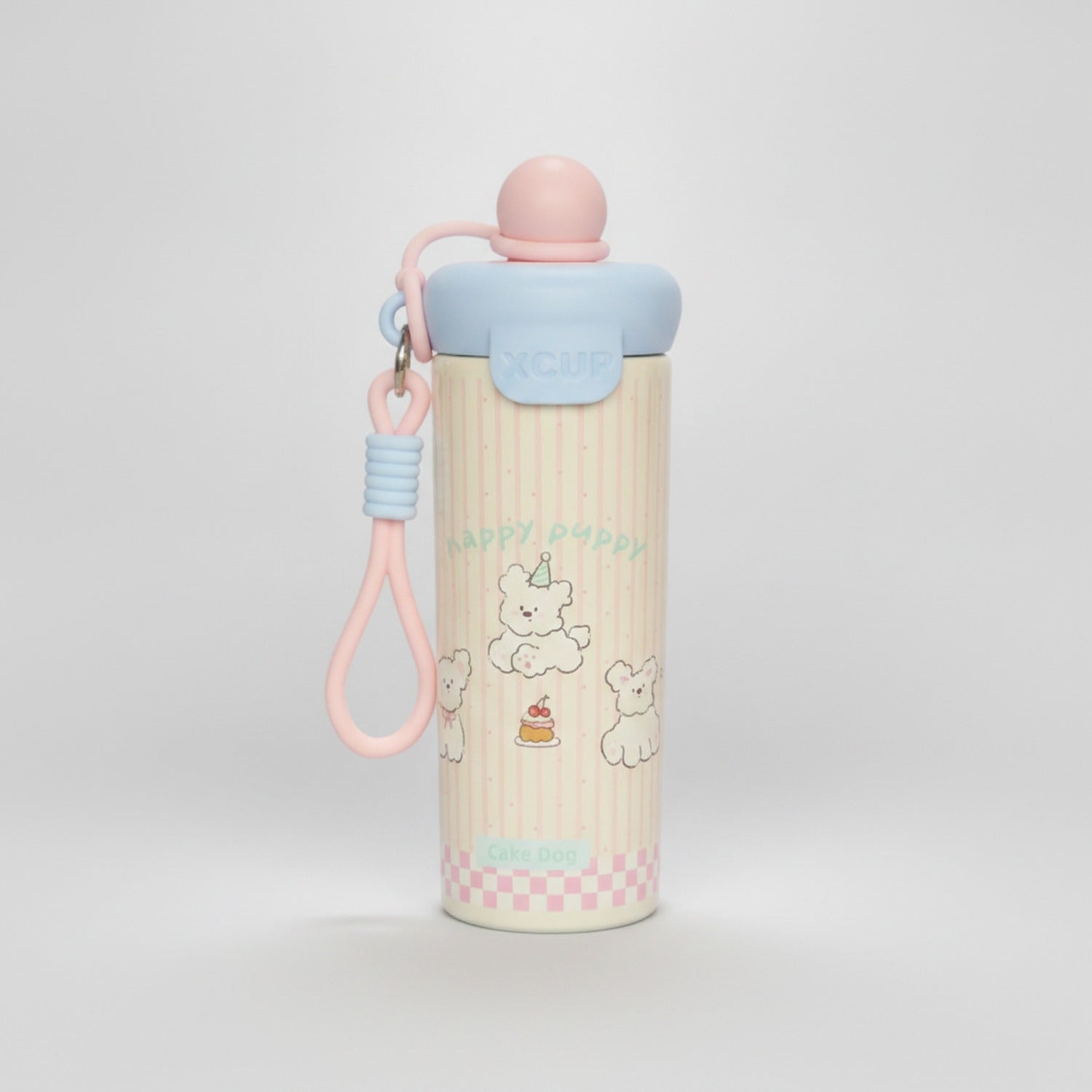 Pastel Teddy Bear Insulated Tumbler With Charm Strap