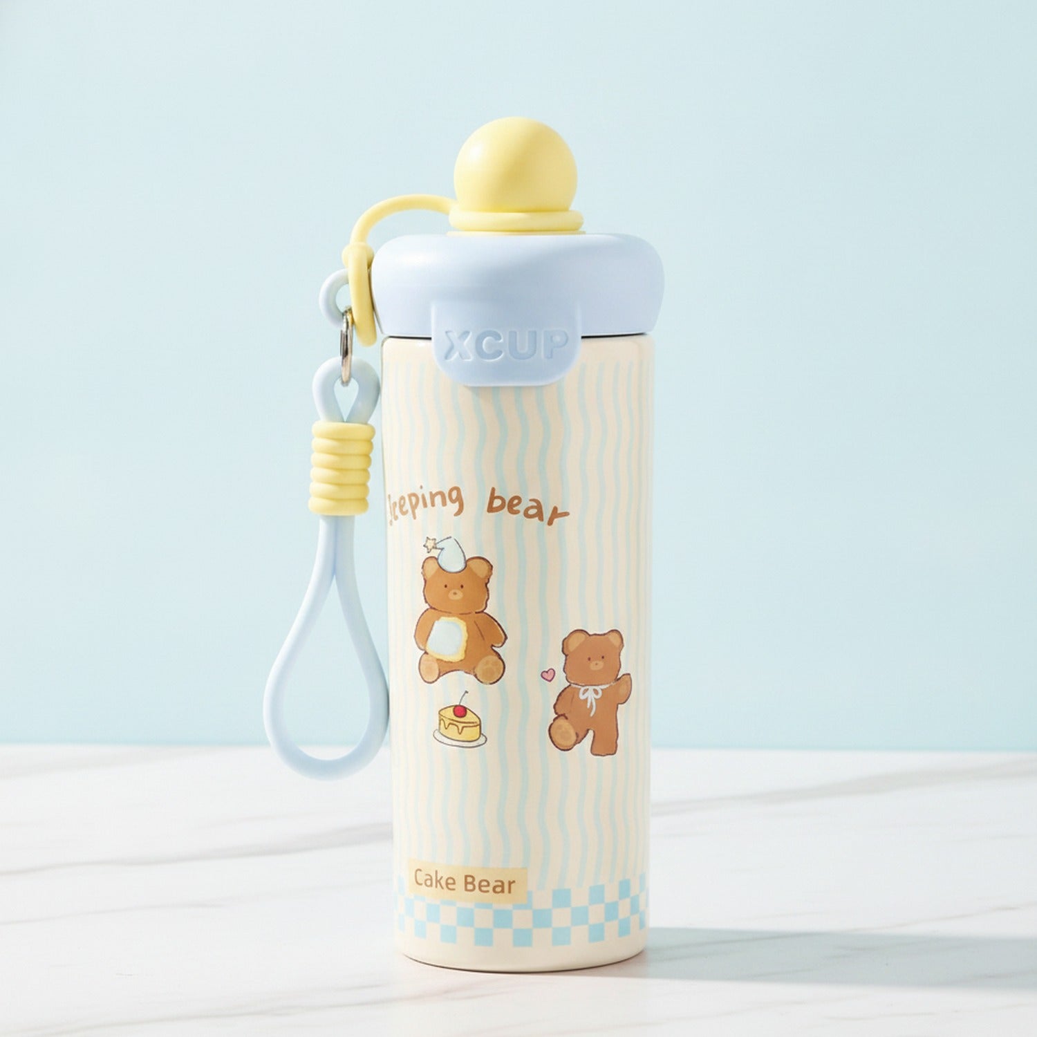 Pastel Bear Insulated Tumbler With Strap