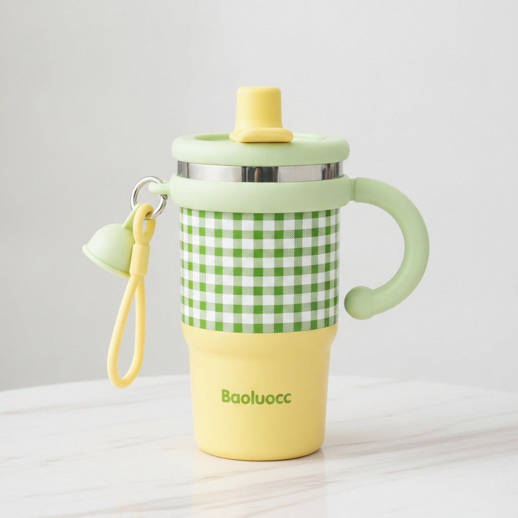 Tumbler With Handle - Lemon Green + Ceramic Liner