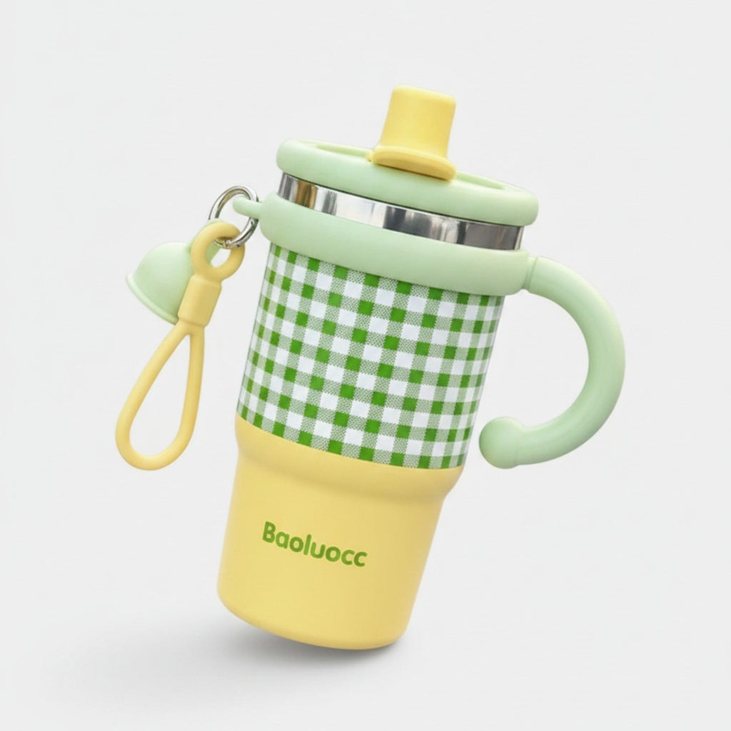 Tumbler With Handle - Lemon Green + Ceramic Liner