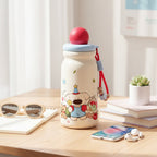 Cute Dog Adventure Theme Drink Bottle - Red Cup Brush 3D Sticker – novelty & toys (view 2)