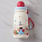 Cute Dog Adventure Theme Drink Bottle - Red Cup Brush 3D Sticker Set