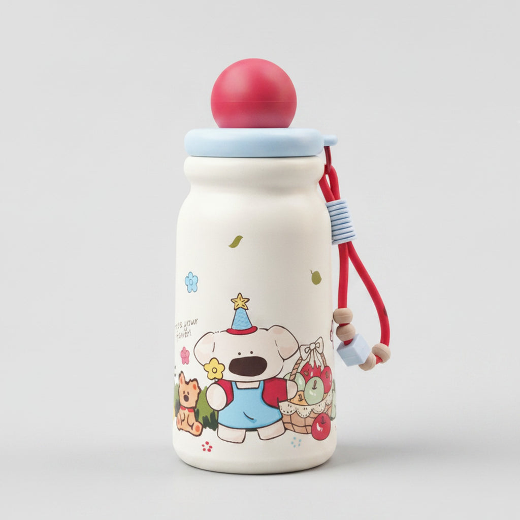 Cute Dog Adventure Theme Drink Bottle - Red Cup Brush 3D Sticker – novelty & toys (view 1)