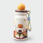 Cute Dog Adventure Theme Drink Bottle - Yellow Cup Brush + 3D Sticker