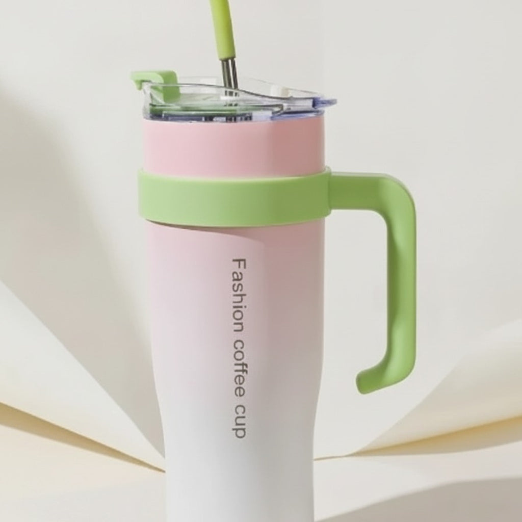 Travel Mug with Handle & Straw – novelty & toys (view 1)