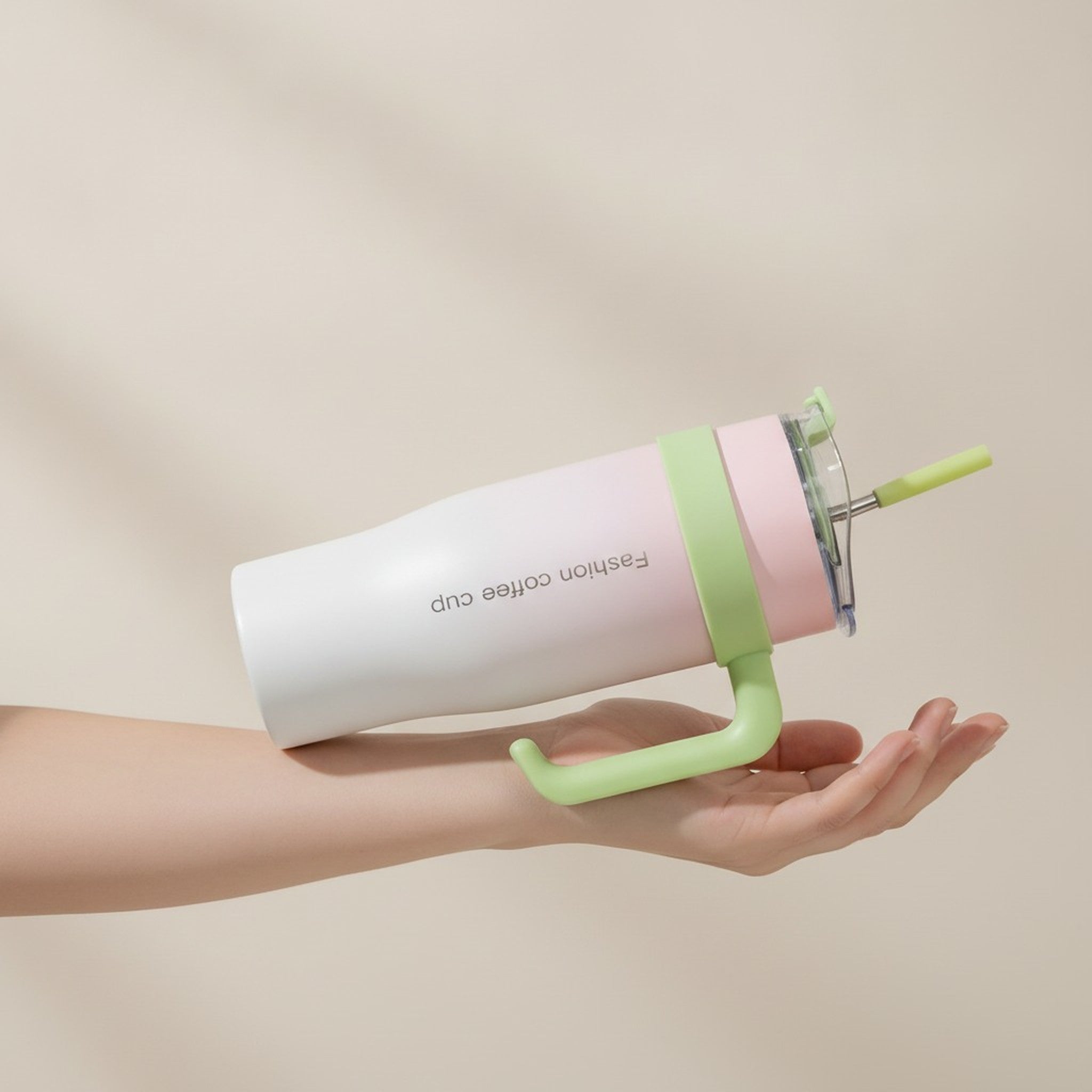Travel Mug with Handle & Straw – novelty & toys (view 3)