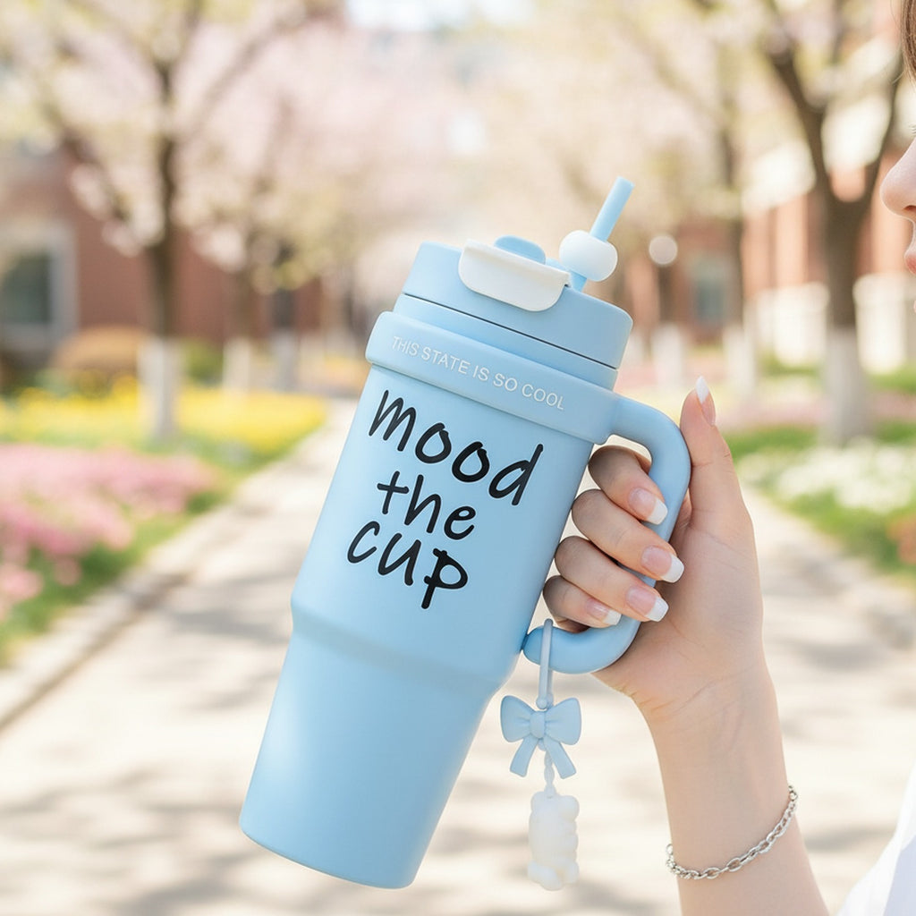Mood The Cup Tumbler with Handle - Trendy Ice Cup Sunny Blue – novelty & toys (view 2)