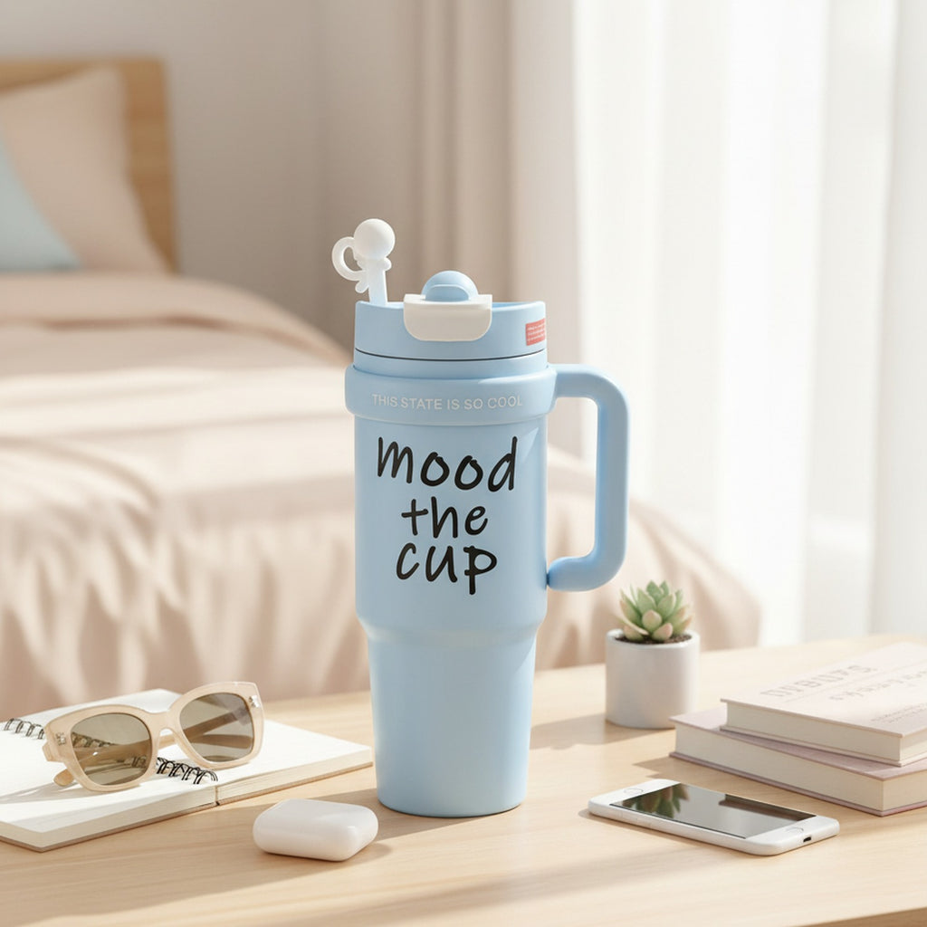 Mood The Cup Tumbler with Handle - Trendy Ice Cup Sunny Blue – novelty & toys (view 3)