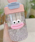 Pink Smiley Face Water Bottle with Charm – novelty & toys (view 1)