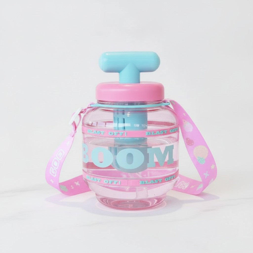 Bubble Pump Tumbler With Strap - Pink Bomb Cup – novelty & toys (view 2)