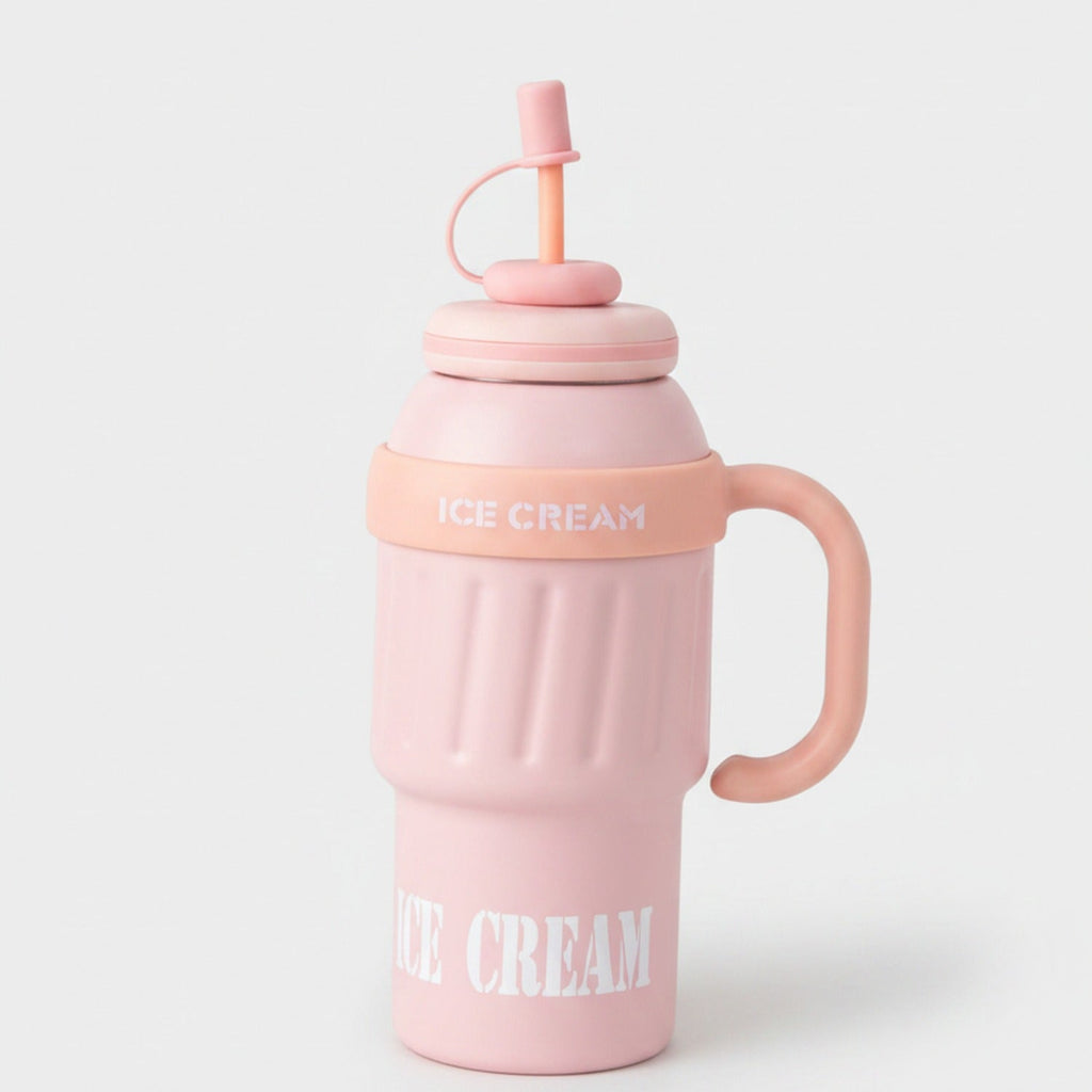Ice Tumbler With Straw Handle - Pink – novelty & toys (view 1)