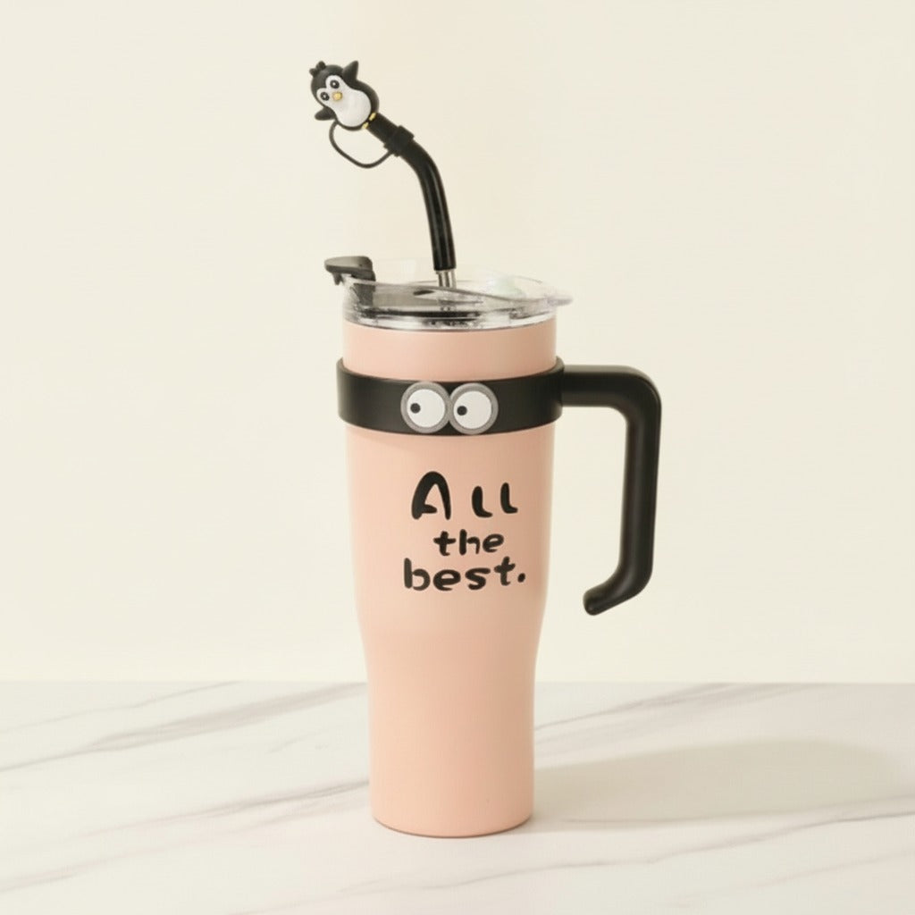 Cow Charm Travel Tumbler With Lid - Mist Pink – novelty & toys (view 1)