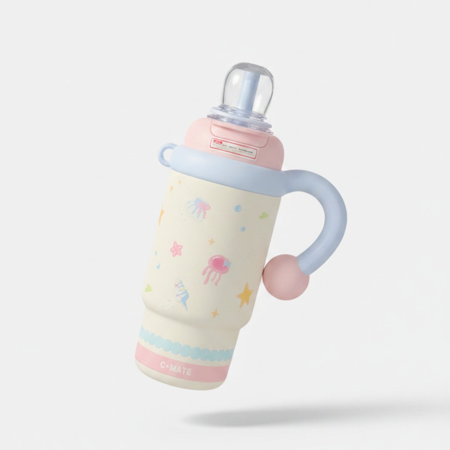 Pastel Ocean Theme Tumbler With Handle And Charm